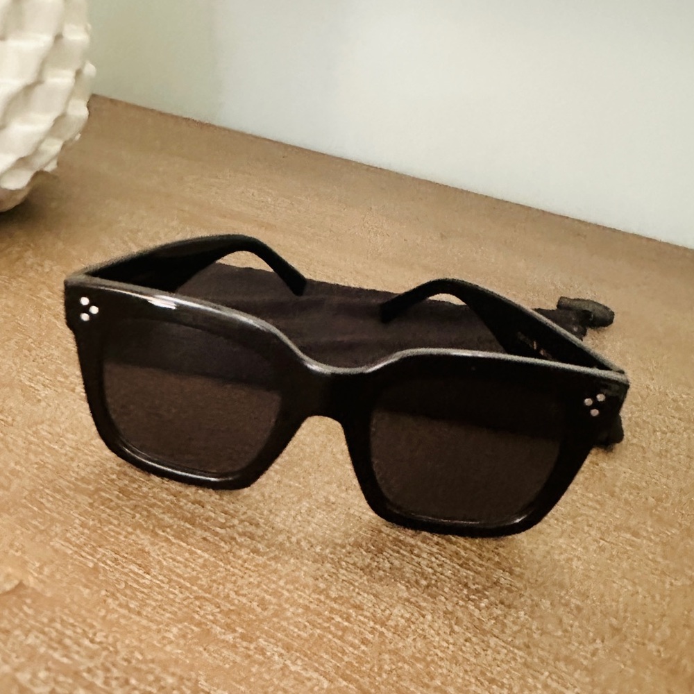zeroUV Oversized Fashion Retro Square Sunglasses in Shiny Black Smoke 😎🖤✨ NWOT